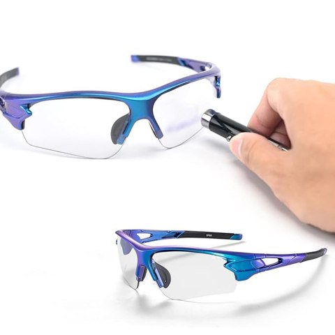 OKULARY ROWEROWE FOTOCHROMOWE Z FILTREM UV 400 NIEBIESKIE OKULARY ROWEROWE FOTOCHROMOWE Z FILTREM UV 400 NIEBIESKIE