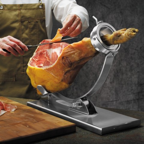 STOJAK UCHWYT DO SZYNKI DOJRZEWAJĄCEJ JAMON SERRANO STALOWY 595 X 215 X 300 MM STOJAK UCHWYT DO SZYNKI DOJRZEWAJĄCEJ JAMON SERRANO STALOWY 595 X 215 X 300 MM