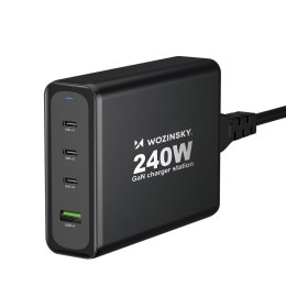 ŁADOWARKA SIECIOWA GAN 240W USB-A 3X USB-C CZARNA