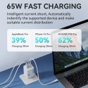 ŁADOWARKA SIECIOWA GAN 65W 100-240V USB-A 2X USB-C BIAŁA