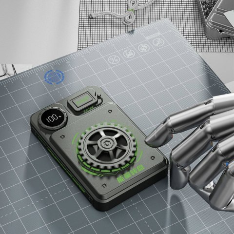 STYLOWY POWERBANK 10000MAH 22.5W USB-A / USB-C Z WYŚWIETLACZEM SZARY STYLOWY POWERBANK 10000MAH 22.5W USB-A / USB-C Z WYŚWIETLACZEM SZARY