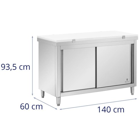 SZAFKA GASTRONOMICZNA WOLNOSTOJĄCA Z DESKĄ DO KROJENIA STAL 140 X 60 CM SZAFKA GASTRONOMICZNA WOLNOSTOJĄCA Z DESKĄ DO KROJENIA STAL 140 X 60 CM
