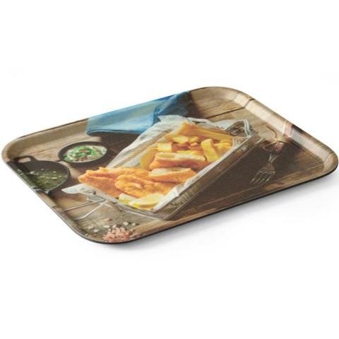 Taca antypoślizgowa do serwowania tasty fish chips 330 x 430 mm - Hendi 508022 Taca antypoślizgowa do serwowania tasty fish chips 330 x 430 mm - Hendi 508022