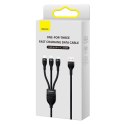 Kabel przewód 3w1 USB do USB-C / iPhone Lightning / micro USB 1.2m - czarny