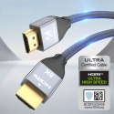 Kabel przewód HDMI 2.1 8K 60 Hz 48 Gbps 4K 120 Hz 2K 144 Hz 3 m srebrny