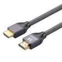 Kabel przewód HDMI 2.1 8K 60 Hz 48 Gbps 4K 120 Hz 2K 144 Hz 3 m srebrny