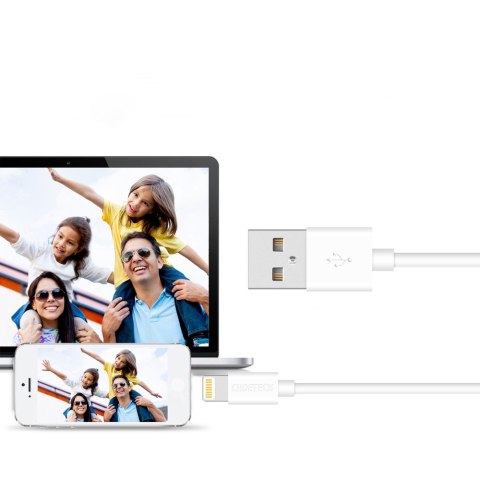 Kabel przewód USB-A - Lightning MFI 1.8m certyfikowany biały Kabel przewód USB-A - Lightning MFI 1.8m certyfikowany biały