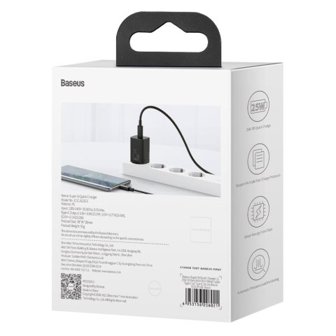 Super szybka ładowarka USB-C 25W Power Delivery Quick Charge - czarny Super szybka ładowarka USB-C 25W Power Delivery Quick Charge - czarny
