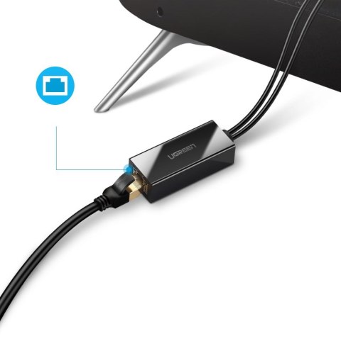 Zewnętrzna karta sieciowa LAN micro USB 100Mbps do Chromecast 1m czarny Zewnętrzna karta sieciowa LAN micro USB 100Mbps do Chromecast 1m czarny