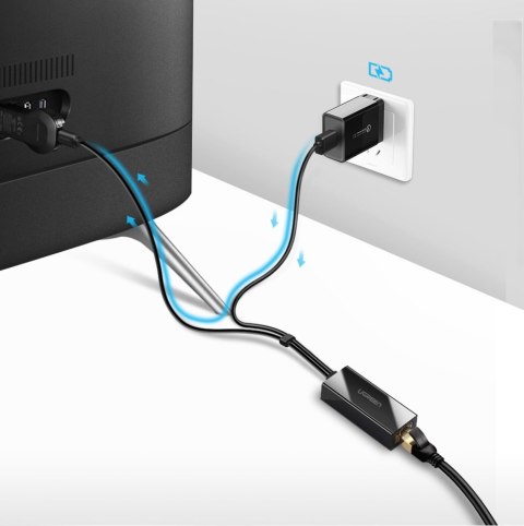 Zewnętrzna karta sieciowa LAN micro USB 100Mbps do Chromecast 1m czarny Zewnętrzna karta sieciowa LAN micro USB 100Mbps do Chromecast 1m czarny