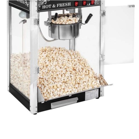 PROFESJONALNA WYDAJNA MASZYNA DO POPCORNU MOBILNA NA WÓZKU 230V 1.6KW CZARNA PROFESJONALNA WYDAJNA MASZYNA DO POPCORNU MOBILNA NA WÓZKU 230V 1.6KW CZARNA