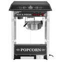 PROFESJONALNA WYDAJNA MASZYNA DO POPCORNU MOBILNA NA WÓZKU 230V 1.6KW CZARNA