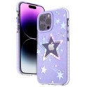 Etui pokrowiec w gwiazdki iPhone 14 Plus Heart Star Series PURPLE STAR