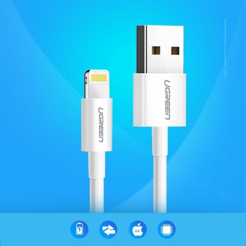 Kabel przewód do iPhone USB - Lightning MFI 2m 2.4A biały Kabel przewód do iPhone USB - Lightning MFI 2m 2.4A biały