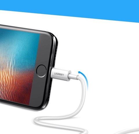 Kabel przewód do iPhone USB - Lightning MFI 2m 2.4A biały Kabel przewód do iPhone USB - Lightning MFI 2m 2.4A biały