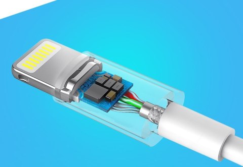 Kabel przewód do iPhone USB - Lightning MFI 2m 2.4A biały Kabel przewód do iPhone USB - Lightning MFI 2m 2.4A biały