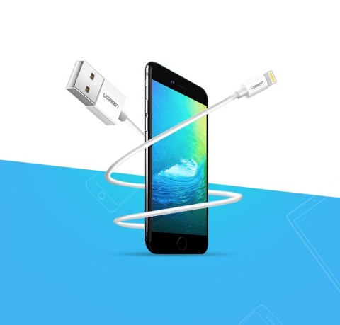 Kabel przewód do iPhone USB - Lightning MFI 2m 2.4A biały Kabel przewód do iPhone USB - Lightning MFI 2m 2.4A biały