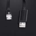 Kabel przewód konsolowy przejściówka USB - RJ45 skrętka ethernet 1.5m czarny