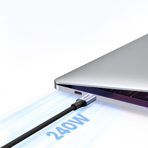 Kabel przewód w oplocie USB-C Power Delivery 240W 5A 2m szary Kabel przewód w oplocie USB-C Power Delivery 240W 5A 2m szary