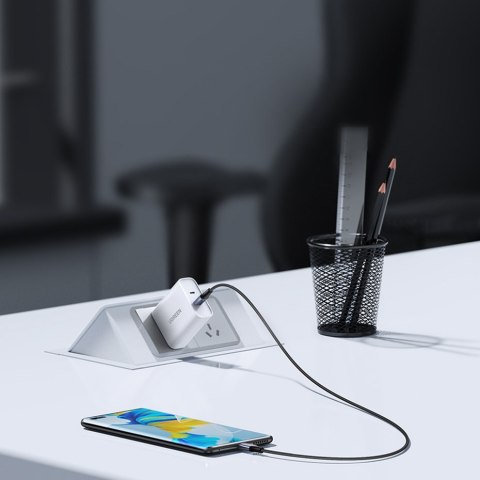 Kabel przewód w oplocie USB-C Power Delivery 240W 5A 2m szary Kabel przewód w oplocie USB-C Power Delivery 240W 5A 2m szary