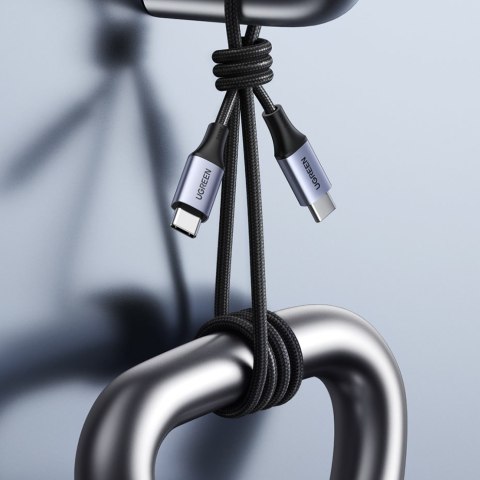 Kabel przewód w oplocie USB-C Power Delivery 240W 5A 2m szary Kabel przewód w oplocie USB-C Power Delivery 240W 5A 2m szary