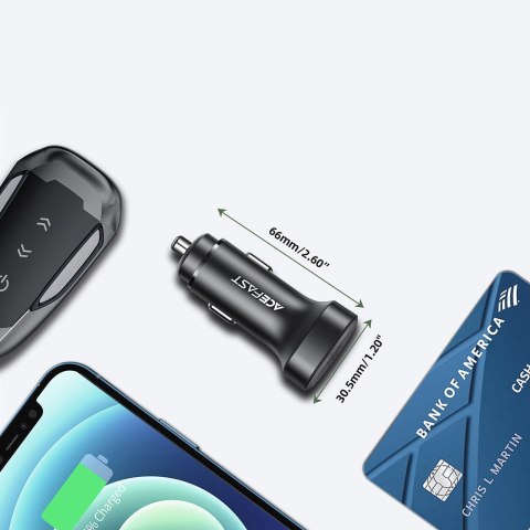 Ładowarka samochodowa 72W 2x USB-C Power Delivery QC 3.0 czarny Ładowarka samochodowa 72W 2x USB-C Power Delivery QC 3.0 czarny