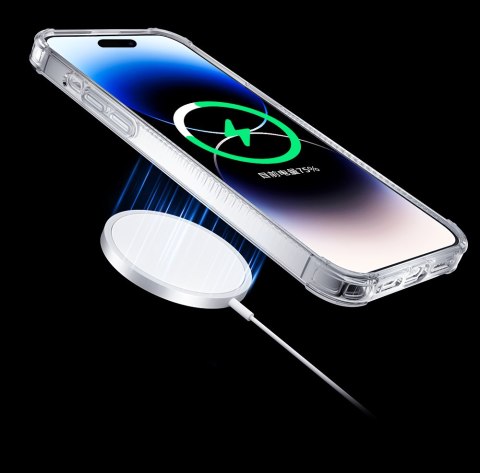 Magnetyczne etui iPhone 14 MagSafe PQY Go Out Series srebrne Magnetyczne etui iPhone 14 MagSafe PQY Go Out Series srebrne