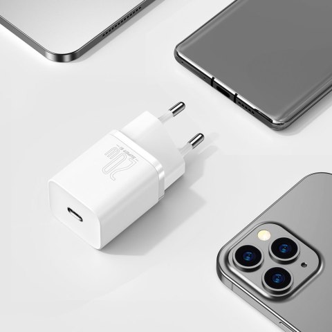 Super Si 1C szybka ładowarka do telefonu USB-C 20W PD biały Super Si 1C szybka ładowarka do telefonu USB-C 20W PD biały