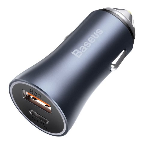 Szybka ładowarka samochodowa USB-C + USB 40W Golden Contactor Pro szary Szybka ładowarka samochodowa USB-C + USB 40W Golden Contactor Pro szary