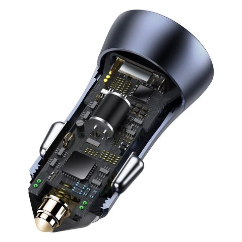 Szybka ładowarka samochodowa USB-C + USB 40W Golden Contactor Pro szary Szybka ładowarka samochodowa USB-C + USB 40W Golden Contactor Pro szary
