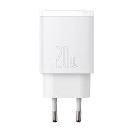 Szybka ładowarka sieciowa Compact USB USB-C 20W 3A PD QC 3.0 biały