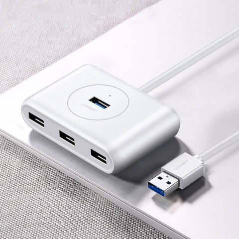 Wielofunkcyjny HUB rozdzielacz portów USB - 4x USB 3.0 1m biały Wielofunkcyjny HUB rozdzielacz portów USB - 4x USB 3.0 1m biały