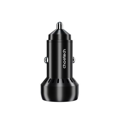 Ładowarka samochodowa USB-C USB-A PD 60W z podświetleniem LED czarna Ładowarka samochodowa USB-C USB-A PD 60W z podświetleniem LED czarna