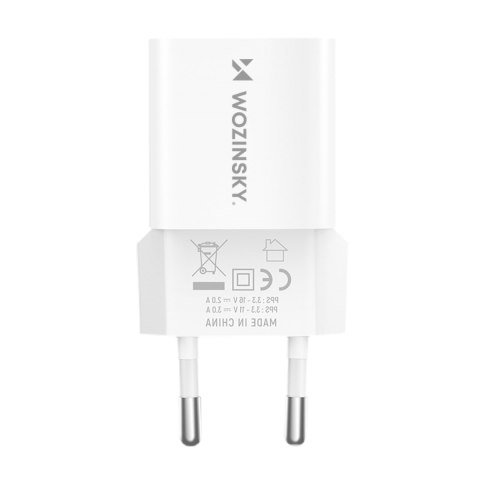 Ładowarka sieciowa GaN QC3.0 USB-A USB-C PD 33W biała Ładowarka sieciowa GaN QC3.0 USB-A USB-C PD 33W biała