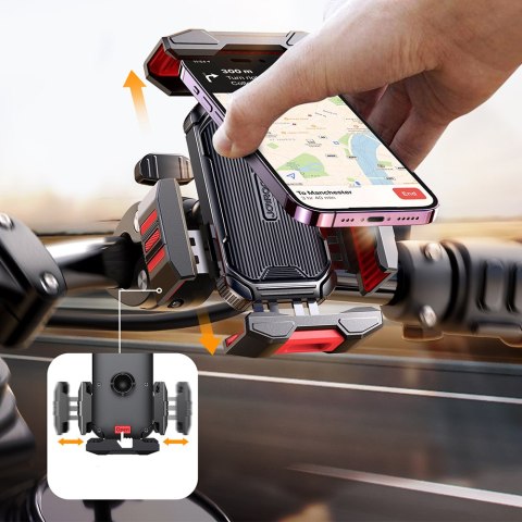 Uchwyt na telefon na kierownicę motocykla roweru wózka czarny Uchwyt na telefon na kierownicę motocykla roweru wózka czarny