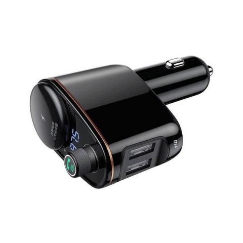 2w1 Transmiter samochodowy FM Bluetooth i ładowarka na 2x USB czarny 2w1 Transmiter samochodowy FM Bluetooth i ładowarka na 2x USB czarny