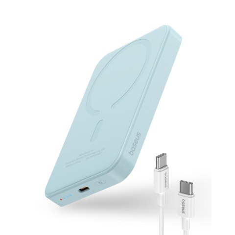 Mini powerbank 5000mAh 20W + kabel USB-C 20V / 3A niebieski Mini powerbank 5000mAh 20W + kabel USB-C 20V / 3A niebieski