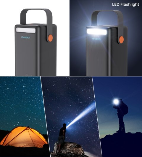 Mini stacja zasilania powerbank 50000mAh USB-A USB-C microUSB 65W czarna Mini stacja zasilania powerbank 50000mAh USB-A USB-C microUSB 65W czarna