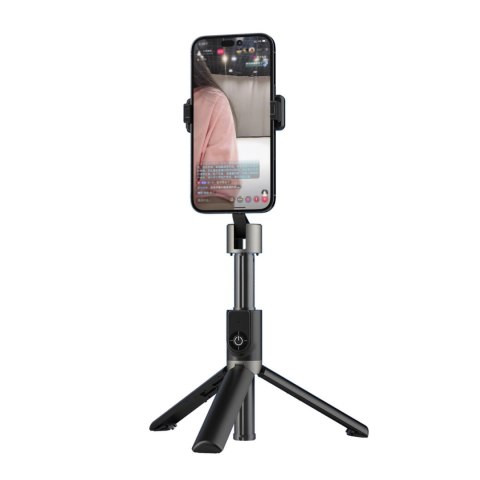 Selfie stick kijek teleskopowy do selfie ze statywem i pilotem BT F18W czarny Selfie stick kijek teleskopowy do selfie ze statywem i pilotem BT F18W czarny