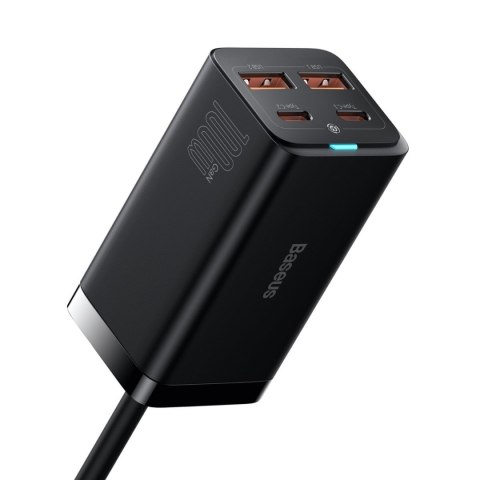Szybka uniwersalna ładowarka sieciowa GaN 2x USB-C 2x USB 100W QC 4.0+ AFC czarny Szybka uniwersalna ładowarka sieciowa GaN 2x USB-C 2x USB 100W QC 4.0+ AFC czarny