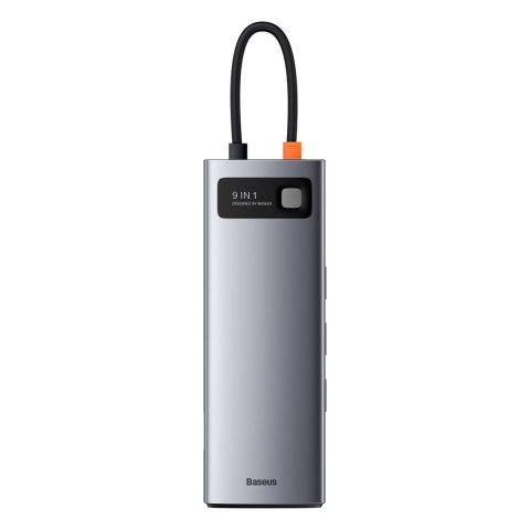 Wielofunkcyjny HUB 9w1 USB-C 3xUSB 3.2 PD VGA Full HD HDMI 4K czytnik kart TF i SD RJ45 szary Wielofunkcyjny HUB 9w1 USB-C 3xUSB 3.2 PD VGA Full HD HDMI 4K czytnik kart TF i SD RJ45 szary