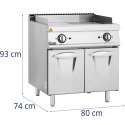 Płyta grillowa grill elektryczny podwójny z szafką 73.5 x 55 cm 10.8 kW