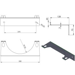 Uchwyt ścienny na 1 butlę gazową maks. śr. butli 250 mm PRO-LINE