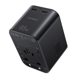 Szybka ładowarka podróżna wtyczka UE UK USA AUS 3xUSB 30-65W czarny