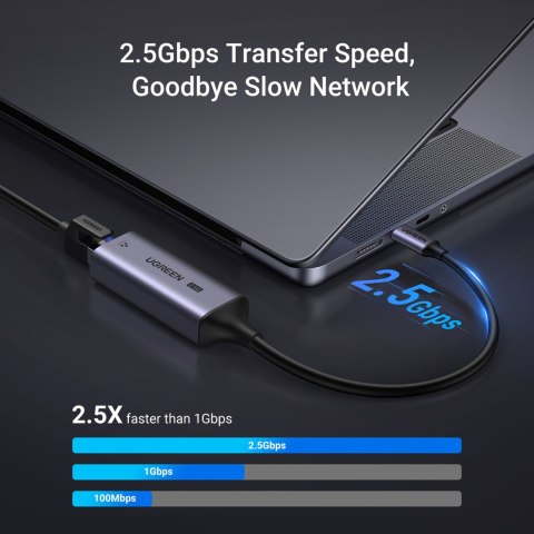 Adapter karta sieciowa Ethernet USB-C - RJ45 2.5G szary Adapter karta sieciowa Ethernet USB-C - RJ45 2.5G szary