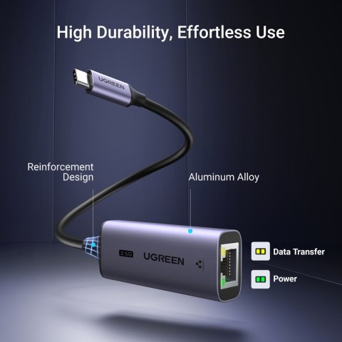 Adapter karta sieciowa Ethernet USB-C - RJ45 2.5G szary Adapter karta sieciowa Ethernet USB-C - RJ45 2.5G szary