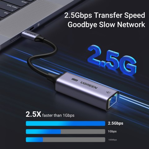 Adapter karta sieciowa Ethernet USB-C - RJ45 2.5G szary Adapter karta sieciowa Ethernet USB-C - RJ45 2.5G szary