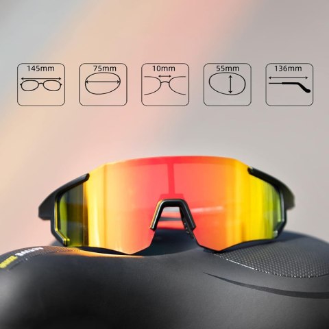 Okulary rowerowe z polaryzacją i filtrem UV 400 czerwone Okulary rowerowe z polaryzacją i filtrem UV 400 czerwone