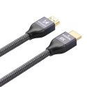 Mocny wytrzymały kabel HDMI 2.1 8K / 4K / 2K w oplocie 2m - srebrny