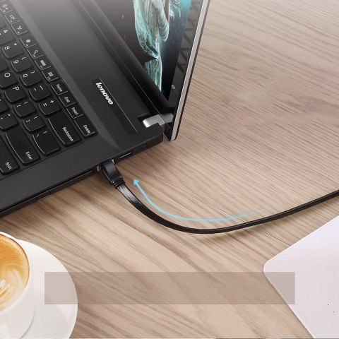 Płaski patchcord kabel przewód sieciowy LAN STP RJ45 Cat 7 10Gbps 10m czarny Płaski patchcord kabel przewód sieciowy LAN STP RJ45 Cat 7 10Gbps 10m czarny